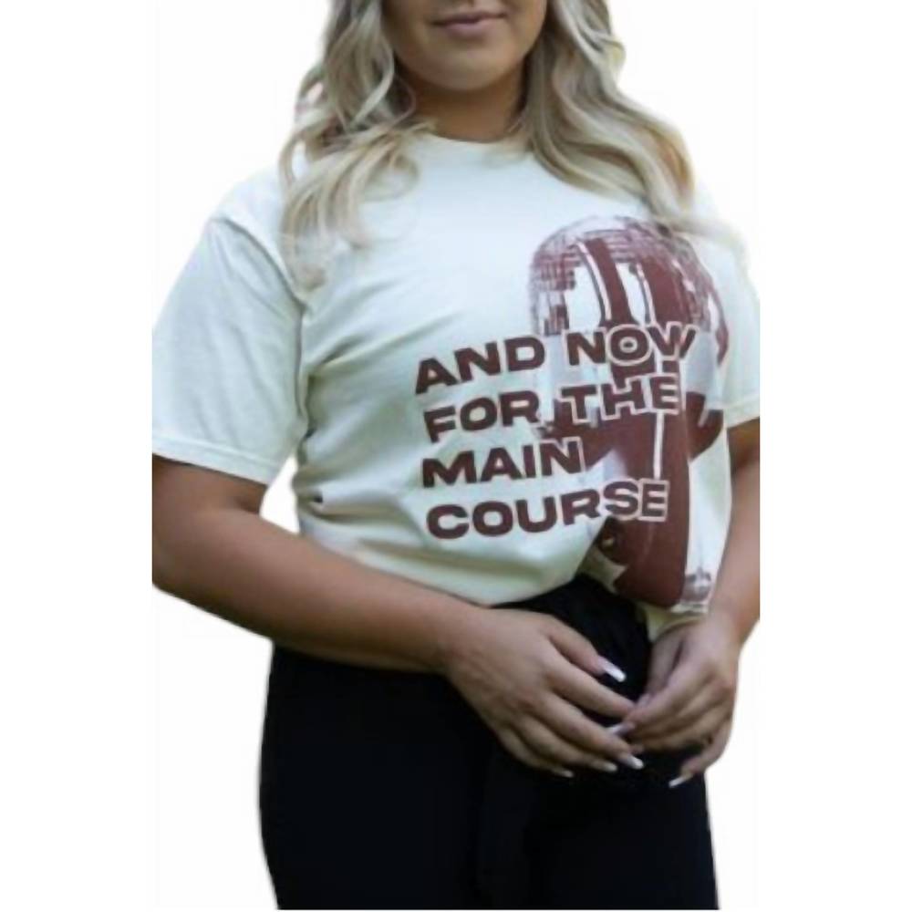 NEW FRIDAY + SATURDAY main course graphic tee top in cream